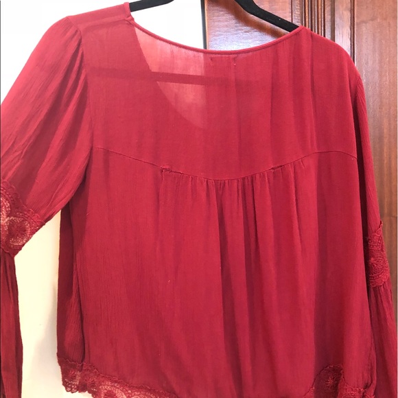 Hollister Lace Panel Peasant Blouse - Picture 4 of 5